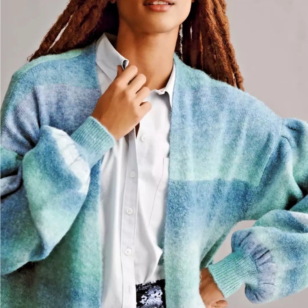 Anthropologie Cozy Ombre Stripe Duster Sweater Cardigan